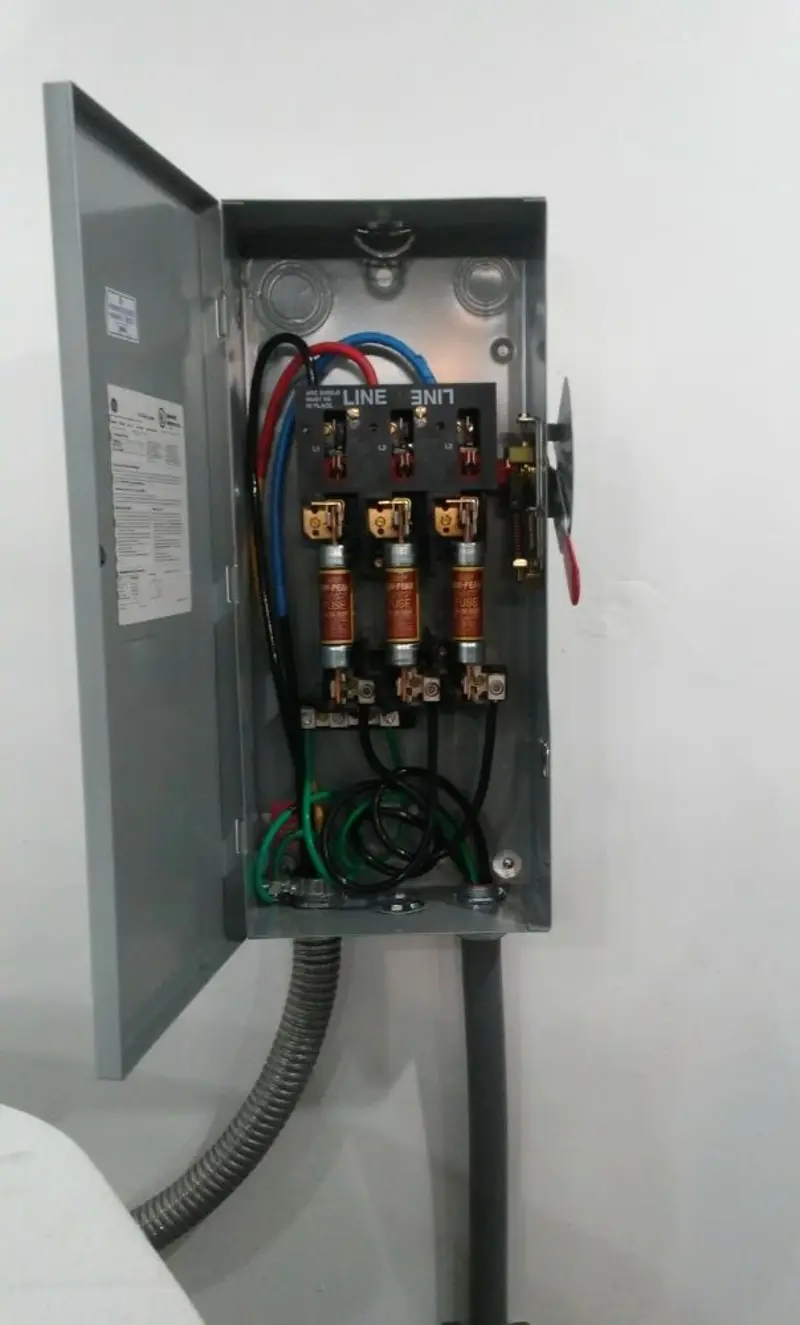 Three-phase disconnect switch installed for Electrical Wiring & Rewiring in Mount Pleasant
